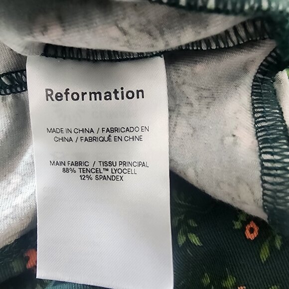 Reformation Anjeline Green Floral LS Bodycon Mini Dress - Picture 10 of 10